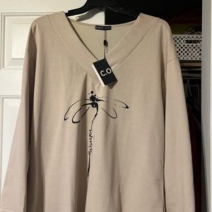 C.O.Z.Y Women’s Dragonfly Long Sleeve Shirt Size 3X